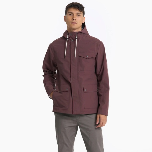 NWT Vuori Palisades Rain Jacket In Chestnut Size L - Picture 4 of 13